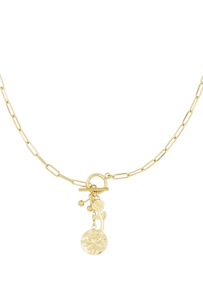 bedelketting sleeping rose, Ophalen of Verzenden, Nieuw, Roze, Zilver