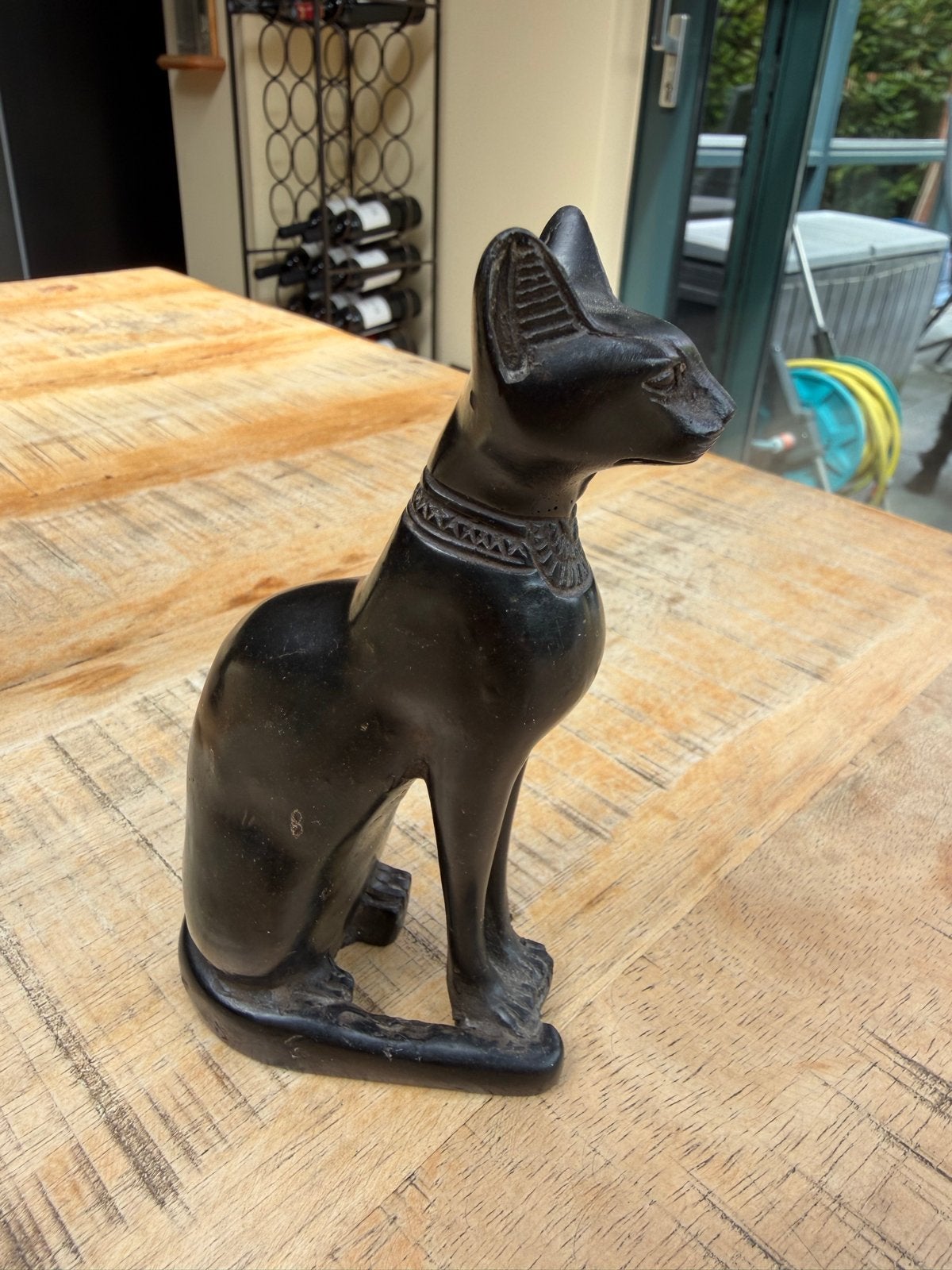 Bastet beeldje, Egyptische kat godin, hars, Ophalen of Verzenden, Zo goed als nieuw, Dier