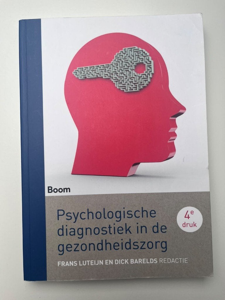 Psychologische diagnostiek in de gezondheidszorg 4e druk, Frans Luteijn en Dick Barelds, Klinische psychologie, Ophalen of Verzenden