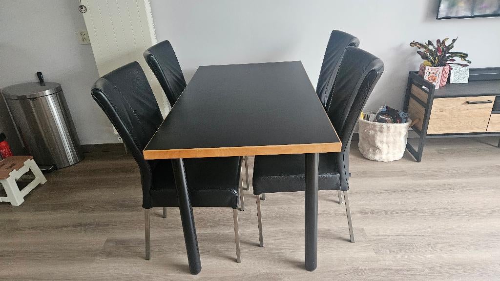 Eetkamertafel en stoelen, Ophalen, Gebruikt, 50 tot 100 cm, 150 tot 200 cm