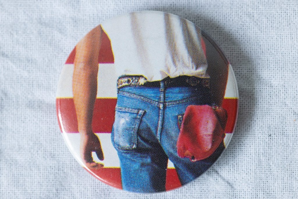 Bruce Springsteen vintage pinback button 1984, Ophalen of Verzenden