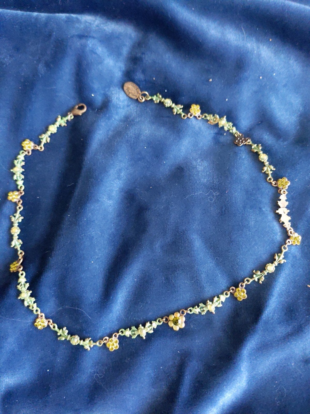 Michal Negrin ketting met bloemen en kristallen, Met kristal, Overige materialen, Ophalen of Verzenden, Zo goed als nieuw