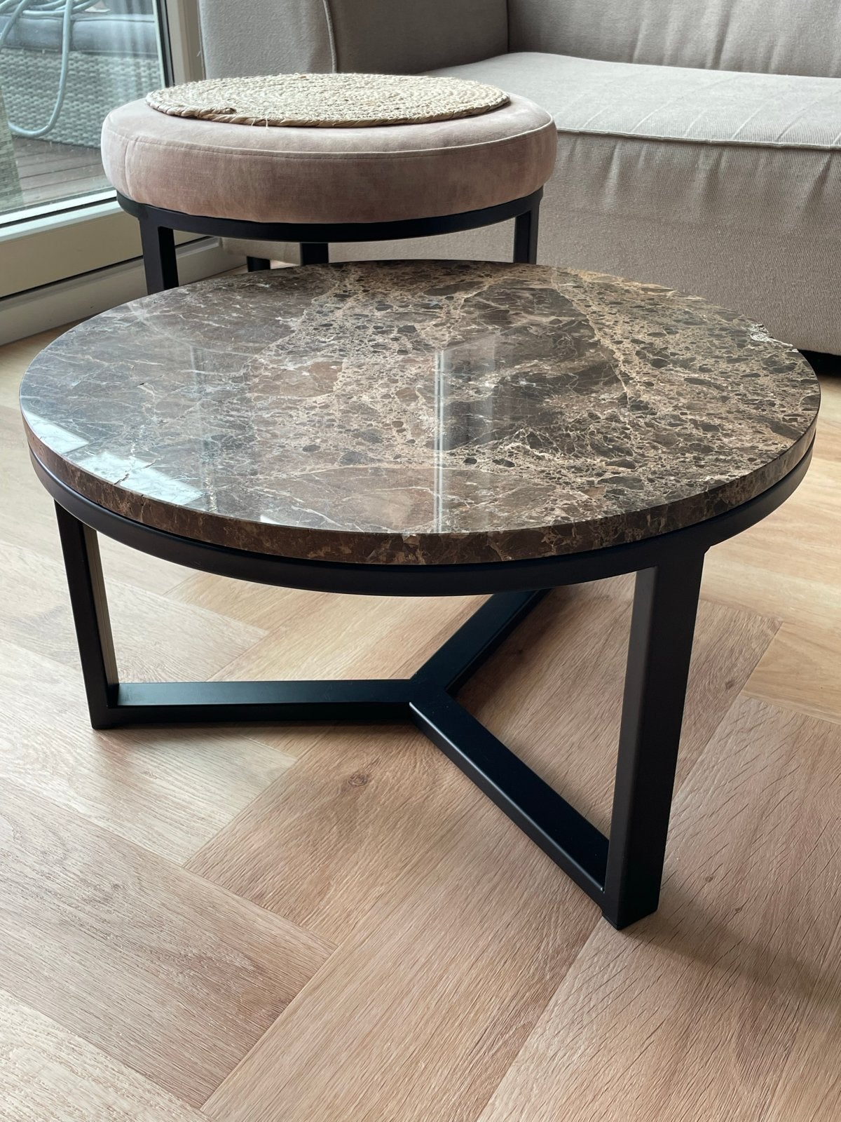 Goossens salontafel - blad beschadigd!, Ophalen, Overige materialen, Gebruikt, Rond