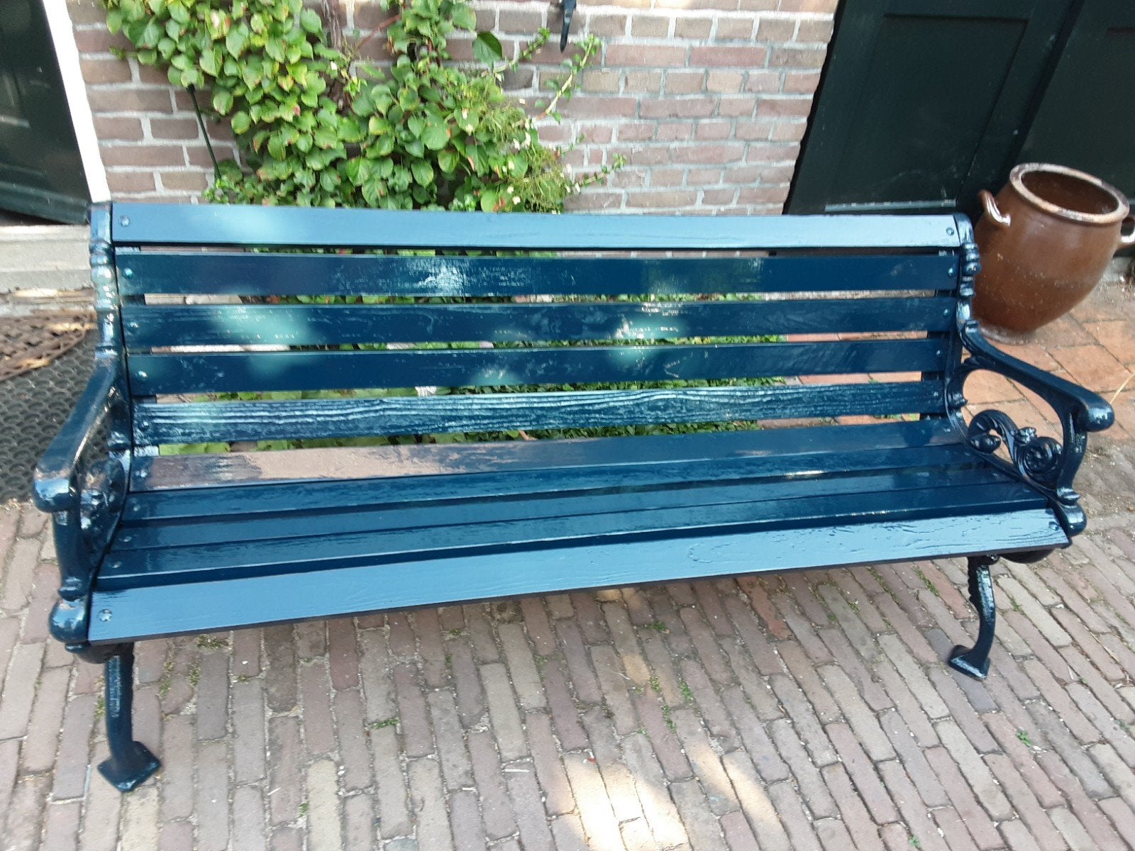 gietijzeren tuinbank, Ophalen