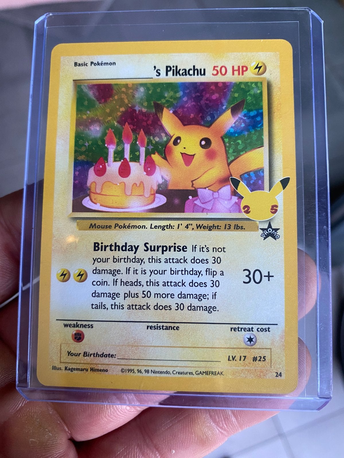 Pikachu birthday bash kaart, Verzenden, Zo goed als nieuw