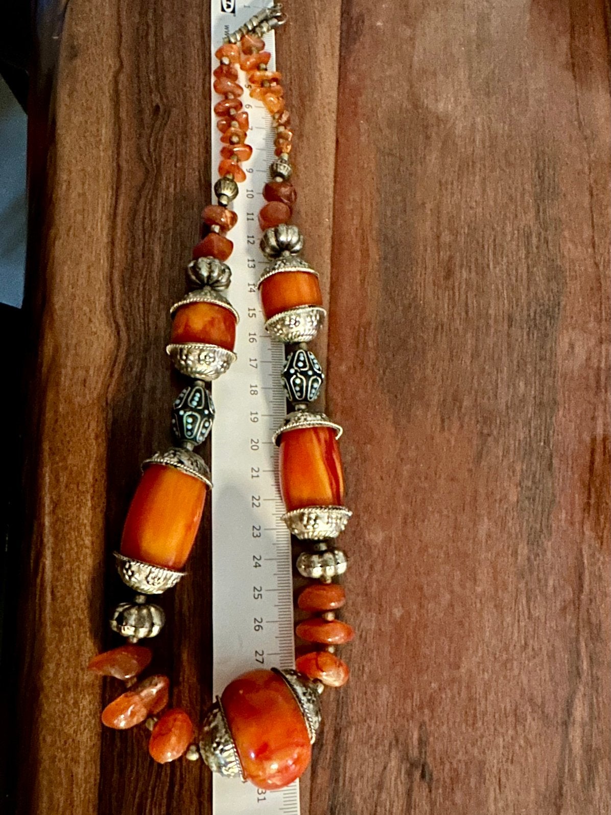 Etnische Berber Ketting–Vintage Mid-Century Catalin&Karneool, Antiek en Kunst, Kunst | Niet-Westerse kunst, Sieraad, Overige materialen
