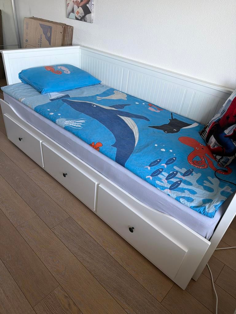 Ikea bed met lades en optioneel matras 90cm, Ophalen, 90 cm, Eenpersoons, Wit