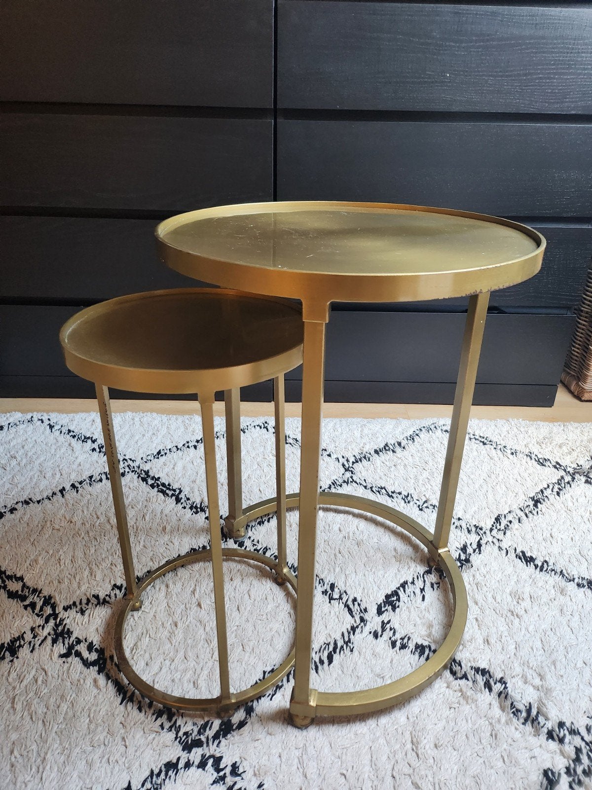 Gouden bijzettafels van De Toren Breda, Minder dan 55 cm, Gebruikt, Metaal of Aluminium, Rond