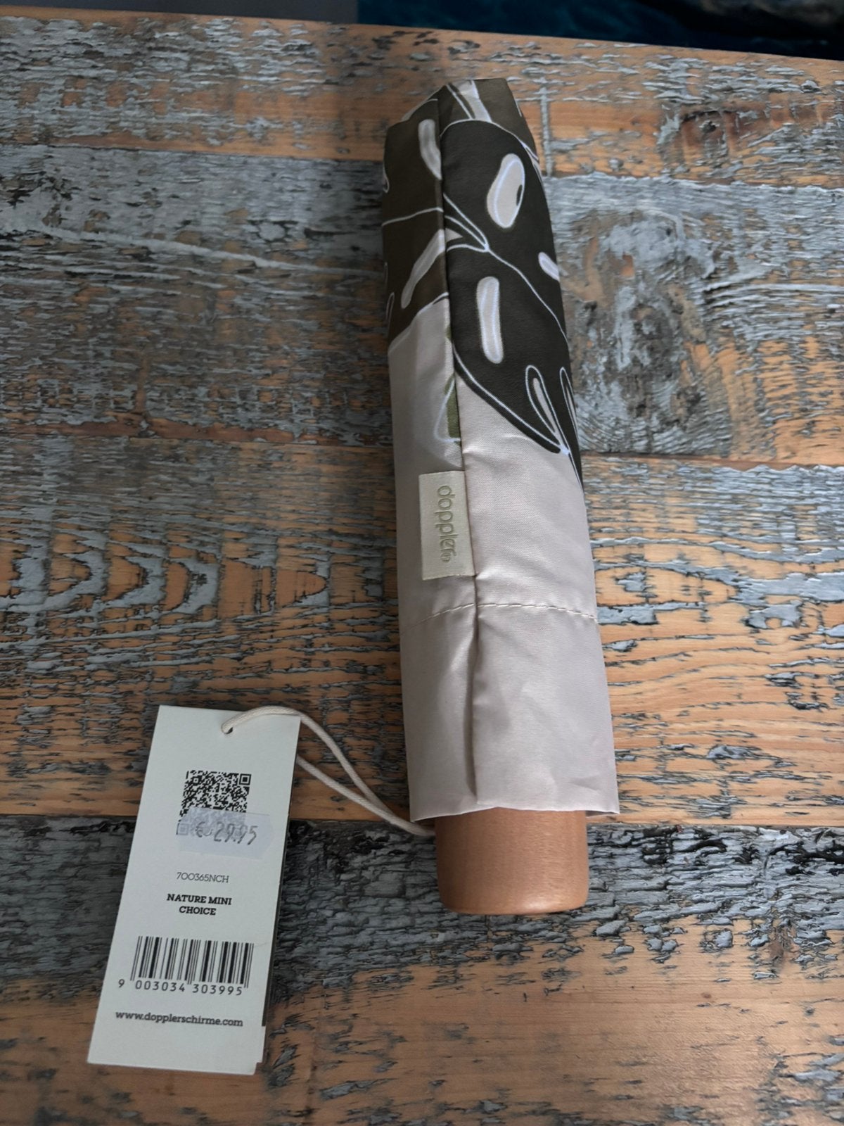 Doppler nature mini zakparaplu opvouwbare paraplu beige, ., Nieuw, Ophalen of Verzenden, .