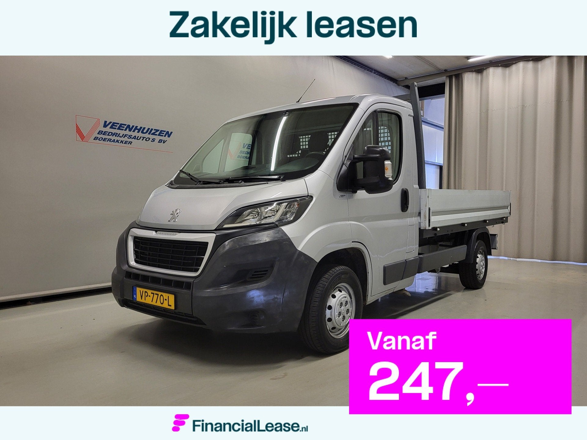Peugeot Boxer 2.2HDI 131pk Pick-up!, Voorwielaandrijving, Euro 5, 15 km/l, Gebruikt