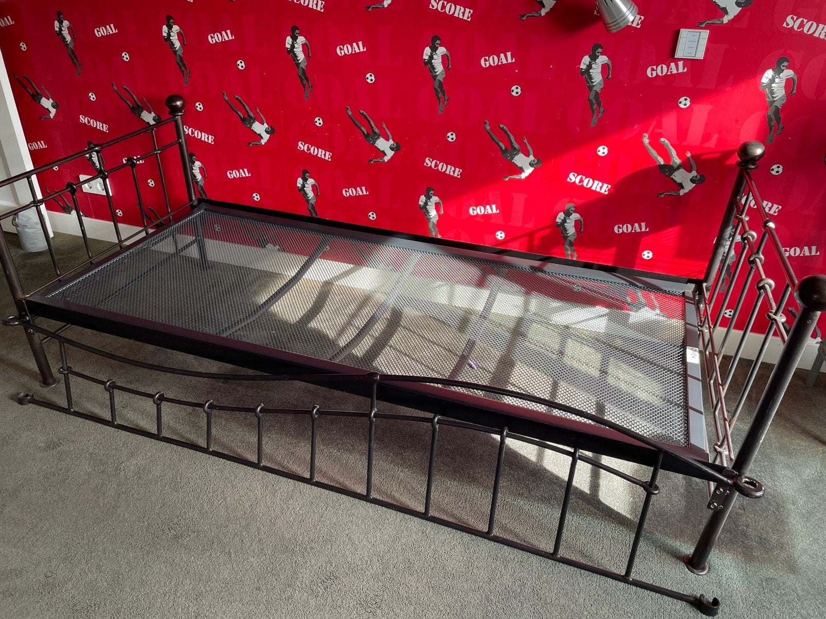 1-persoonsbed, Ophalen, 90 cm, Eenpersoons, Zwart