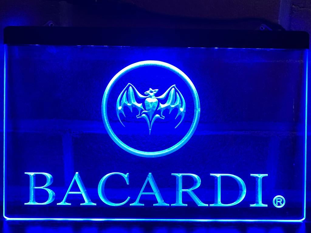 Led lichtbord BACARDI 3d neon look, Verzamelen, Ophalen of Verzenden, Nieuw, Lichtbak of (neon) lamp