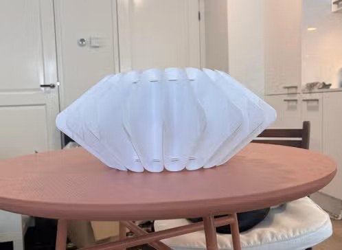 White Origami-style lampshade, Ophalen, Wit, Zo goed als nieuw, 17 cm