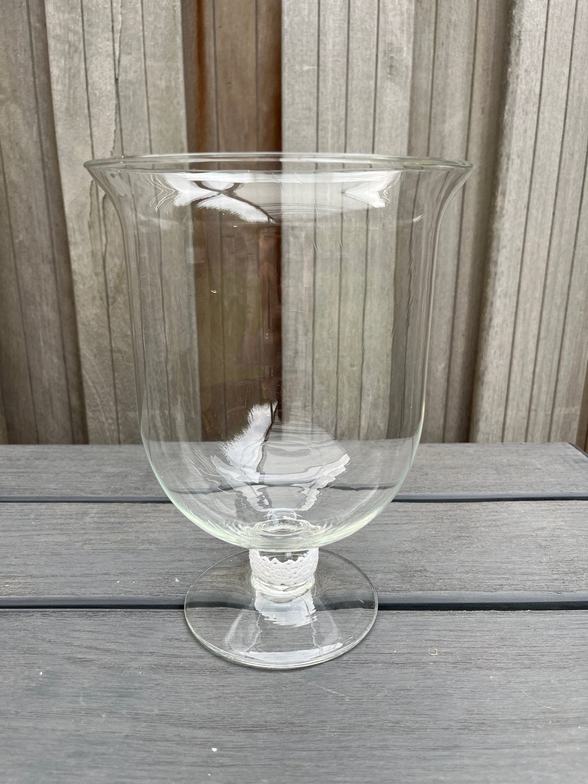 Glazen vaas op voet - Windlicht - Bloemenvaas, Ophalen, Op voet, Transparant, Glas