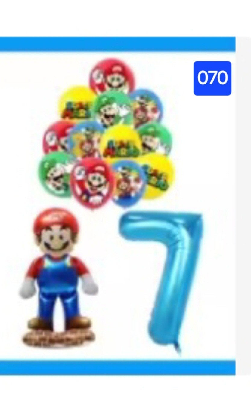 Mario Bros Feestpakket: Ballonnen en Figuur, Ophalen, Nieuw, Feestartikel, Verjaardag