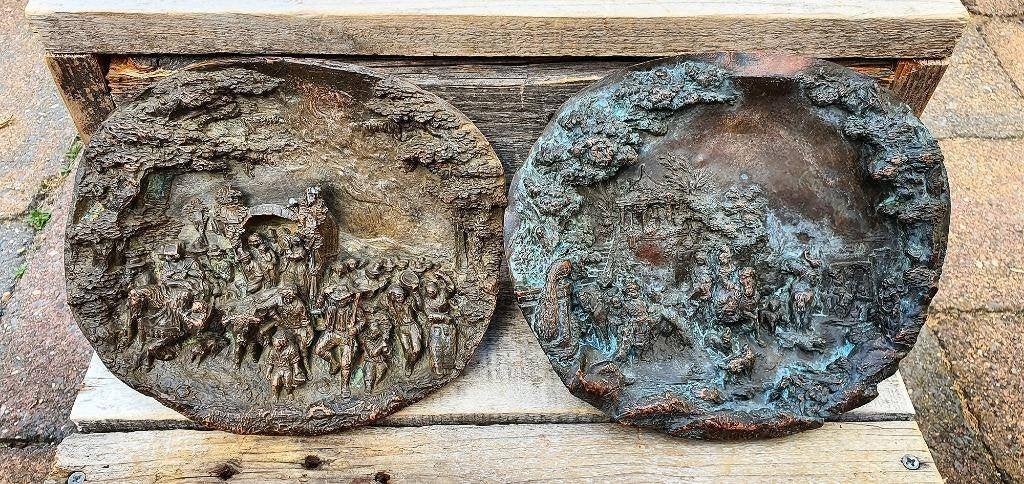 3D Victoriaanse Schilderijen van koper en tin, Museum items!, Ophalen of Verzenden