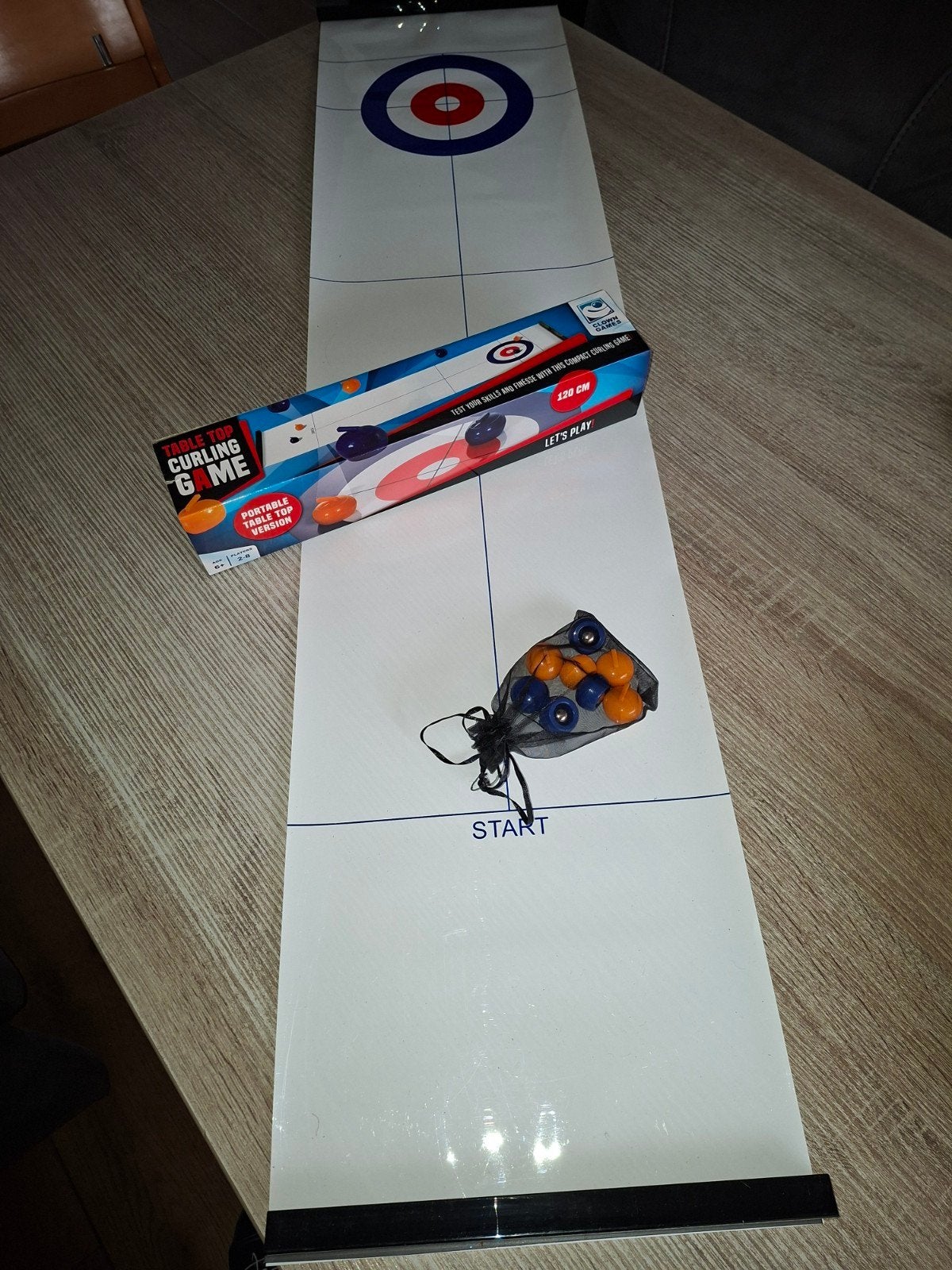 Table Top Curling Game - Draagbare Tafelversie, Een of twee spelers, Ophalen of Verzenden, Zo goed als nieuw, Let's Play