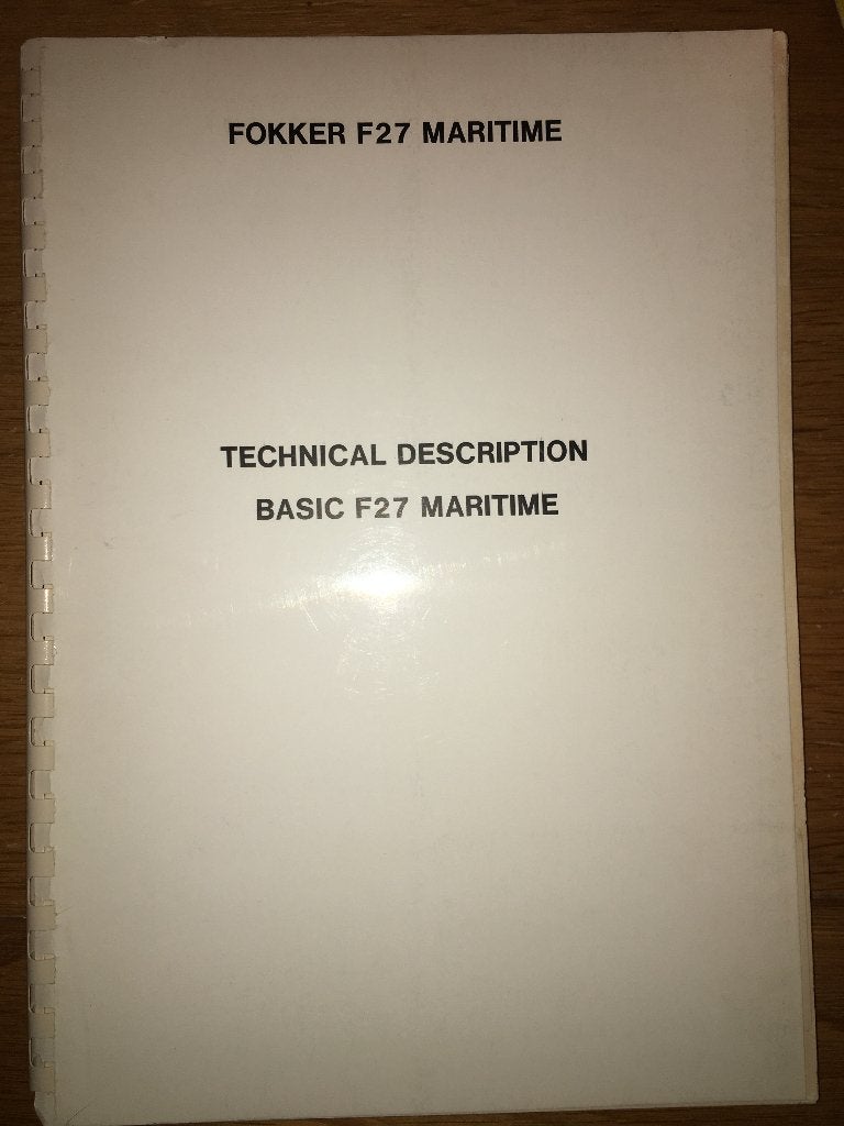 Fokker F27 Maritime Technical Description 1976 Basic F27, Ophalen of Verzenden, Zo goed als nieuw, Boek of Tijdschrift