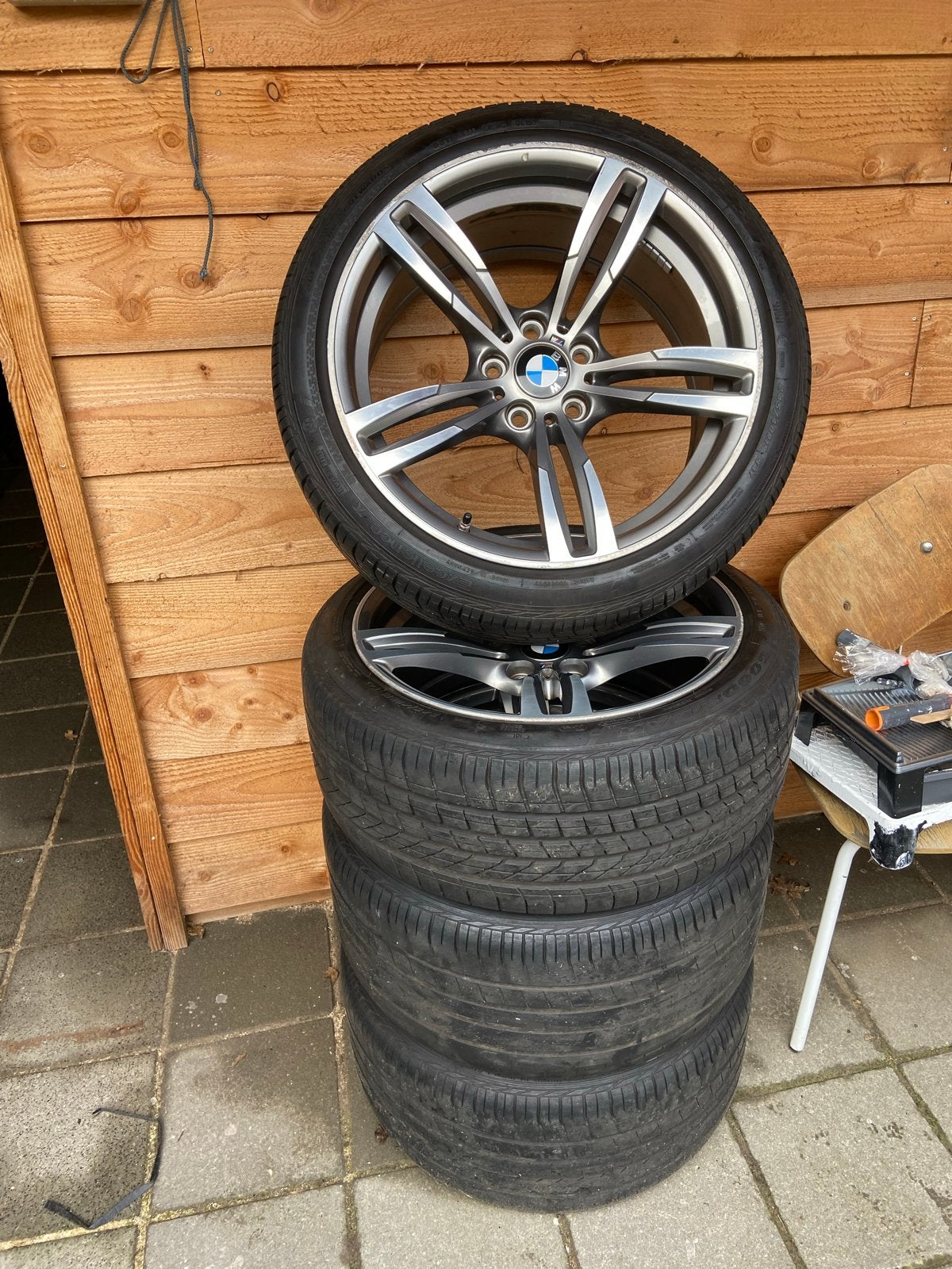 BMW Style 437M Velgen met Zomerbanden en Spacers, Gebruikt, 255 mm, Banden en Velgen, Personenwagen