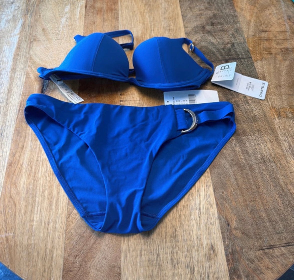 NIEUW: Luxe Chantelle Bikini Set – Koningsblauw (B75 / S, Ophalen of Verzenden, Nieuw, Blauw, Bikini