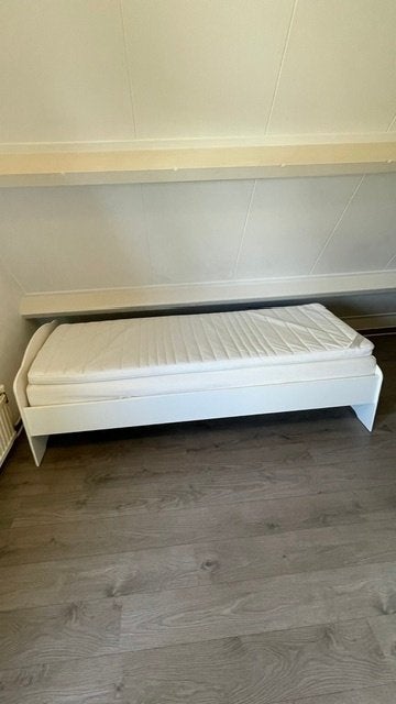 Eenpersoonsbed met matras - 98x204cm, Ophalen, Eenpersoons, Wit, 200 cm