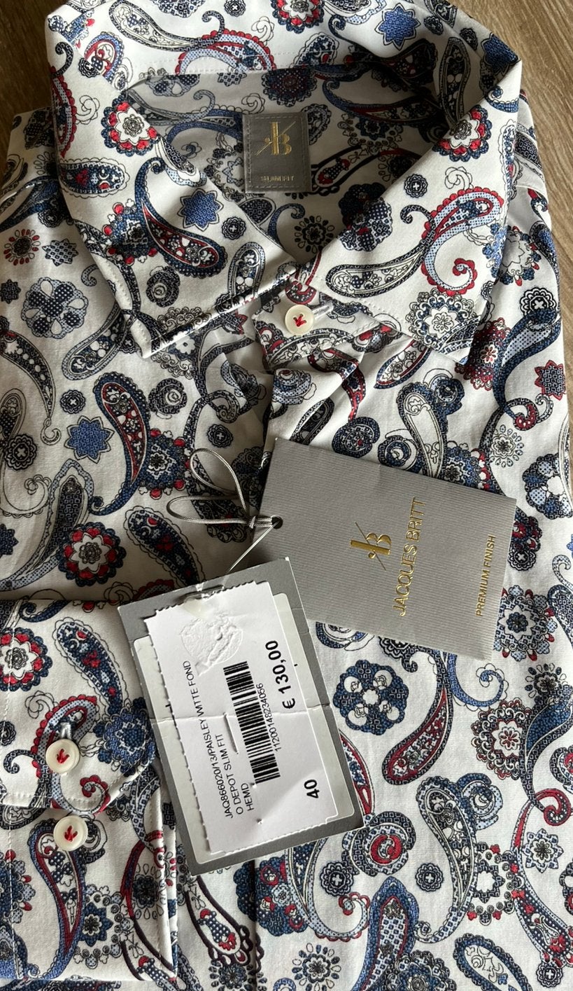 Jacques Britt slimfit overhemd, maat 40, nieuw, wvp €130,00, Overige kleuren, Jacques Britt, Nieuw, Nvt