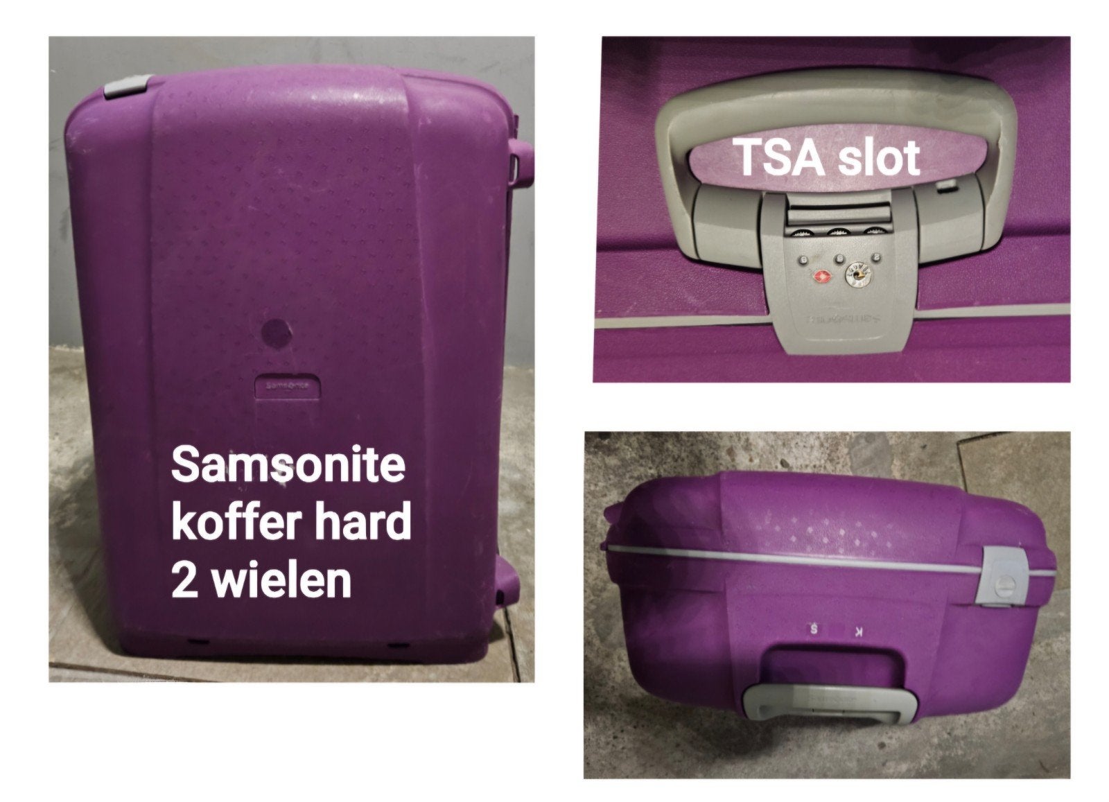 ophalen vaste prijs:  25 euro Samsonite harde koffer met 2 w, Ophalen, Gebruikt, Hard kunststof, Slot