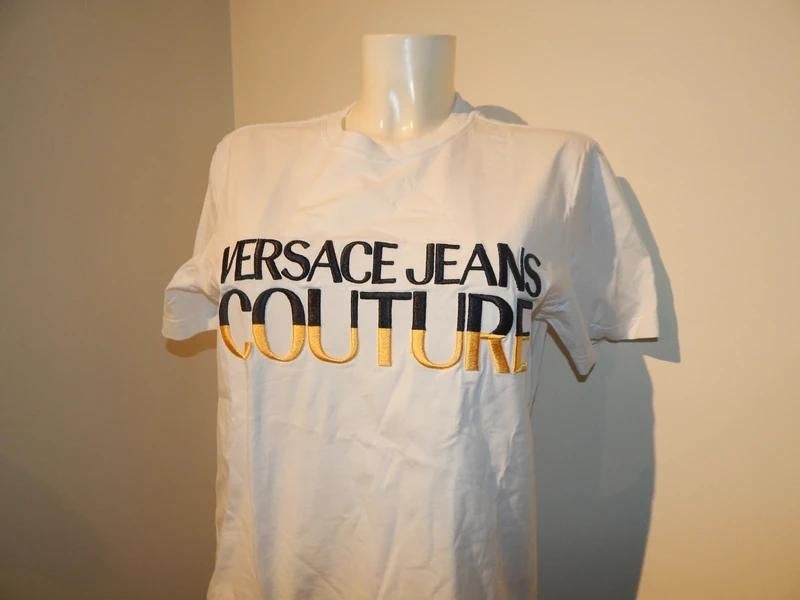 Versace jeans couture leuk basic shirt merk stiksel L, Verzenden, Wit, Maat 42/44 (L), Zo goed als nieuw