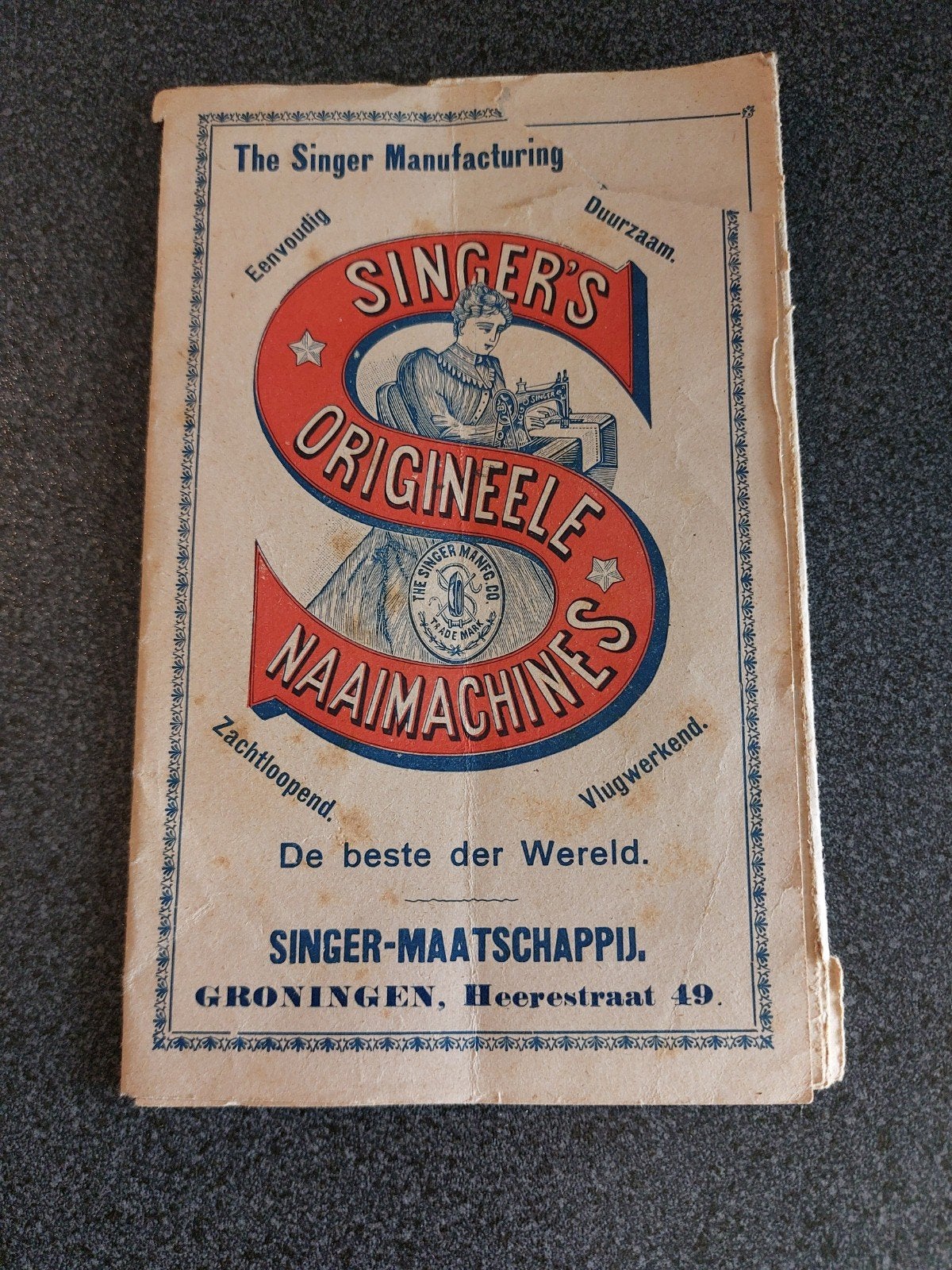 Vintage Singer Naaimachine Handleiding - Groningen, Ophalen of Verzenden