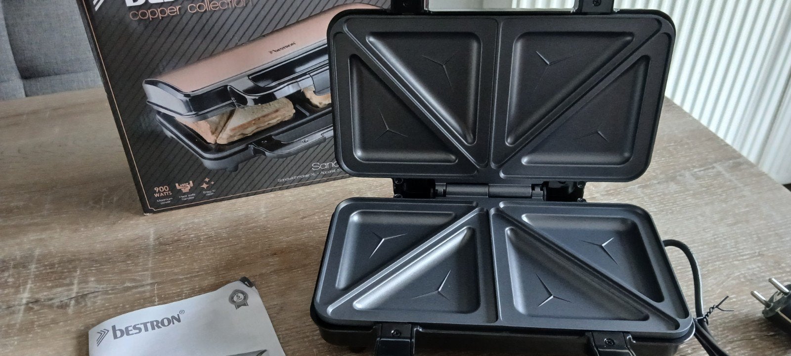 nieuw Bestron copper tostiijzer tosti ijzer sandwich maker, Ophalen of Verzenden, Nieuw