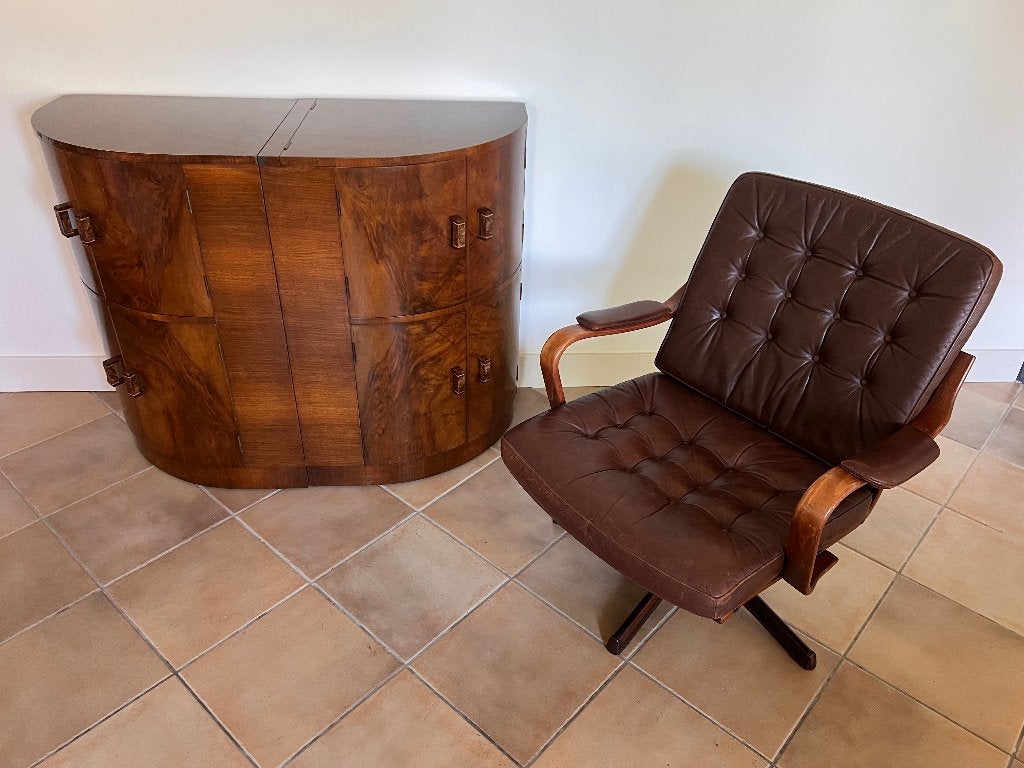 art deco corner kasten en vintage stoel, Ophalen