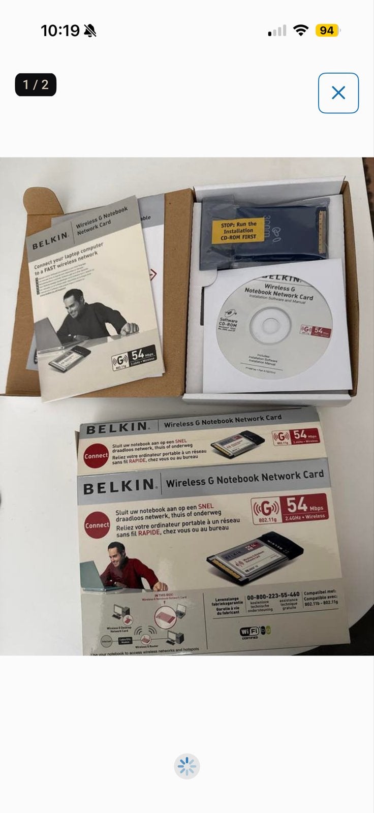 TEAB Belkin Wireless G Notebook Netwerkkaart 54 Mbps, Computers en Software, Netwerk switches, Zo goed als nieuw, Ophalen