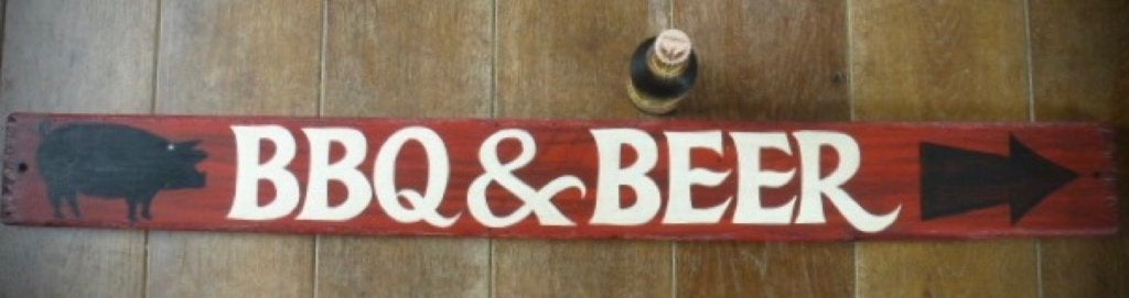 Stoer vintage eikenhouten reclame bord/slagerij/barbecue/bbq, Ophalen of Verzenden, Dj.kammeraat@telfort.nl, 45 cm, DK