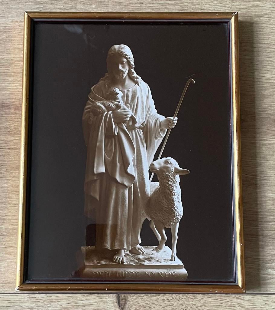 Prachtige lijst van God en schaap lam Herder, Ophalen of Verzenden, Kaart of Prent