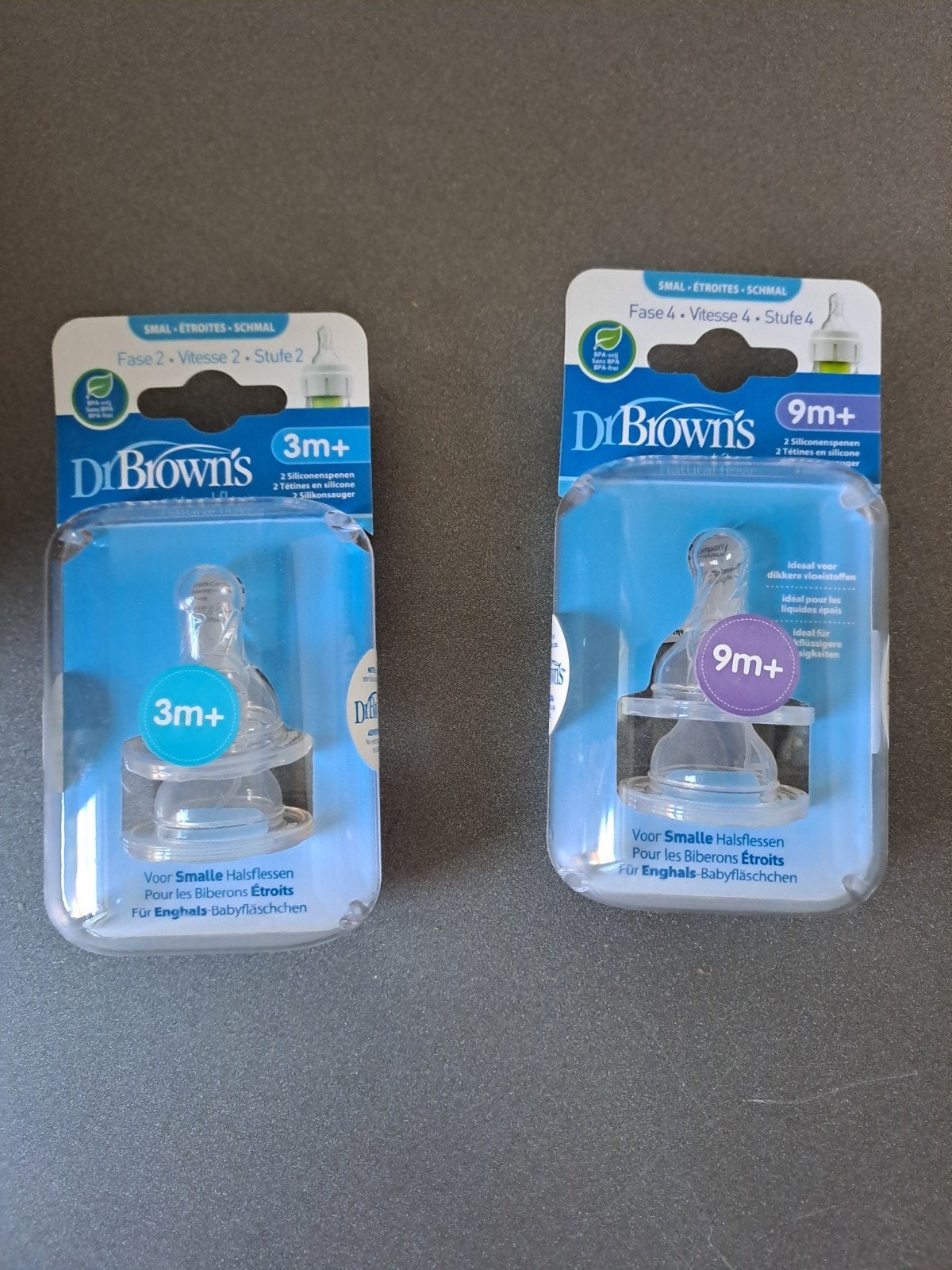 Dr. Brown's spenen voor smalle halsflessen (3m+ en 9m+), Ophalen of Verzenden, Nieuw, Speen, Dr. Brown's