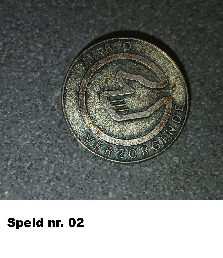 02) insigne Speld voor een gediplomeerd verzorgende MBO., Gebruikt, Verzenden, ., Overige onderwerpen