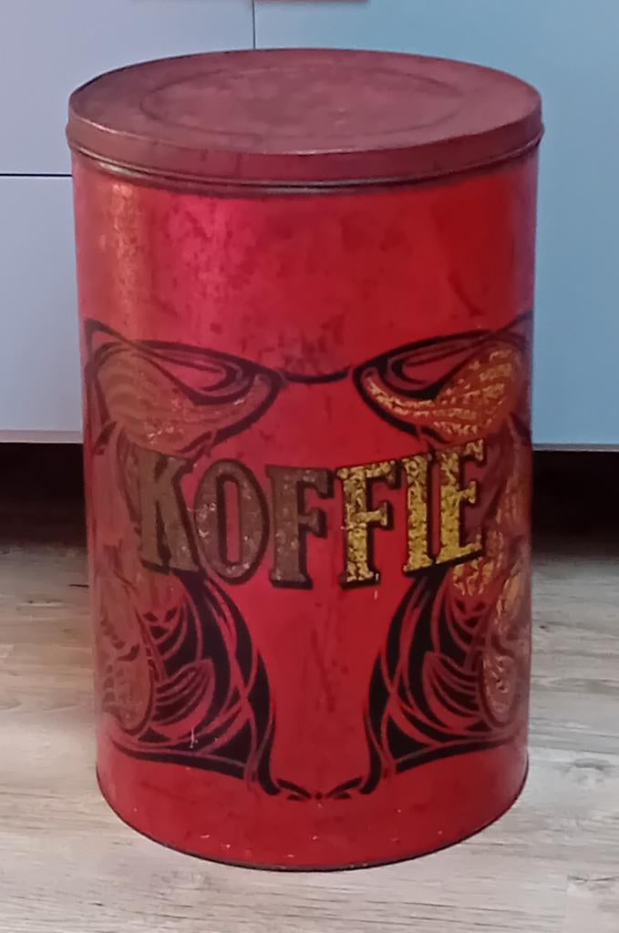 Zeer groot Art Nouveau koffieblik, Verzamelen, Blikken, Ophalen, Gebruikt, Koffie