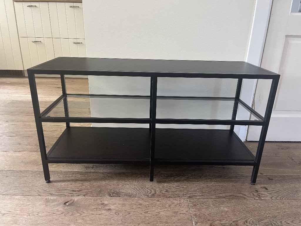 IKEA VITTSJÖ TV-meubel, Huis en Inrichting, Ophalen, Glas, Industrieel, Modern, 50 tot 100 cm