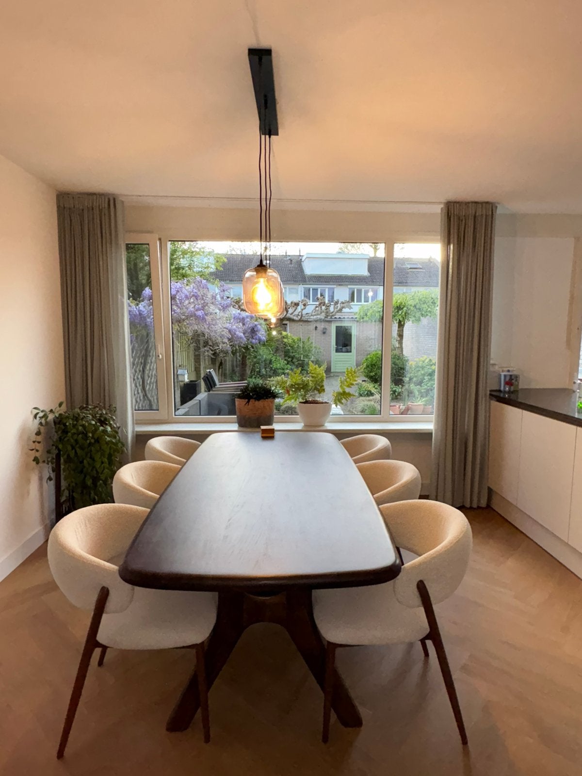 3-lichts hanglamp, Ophalen
