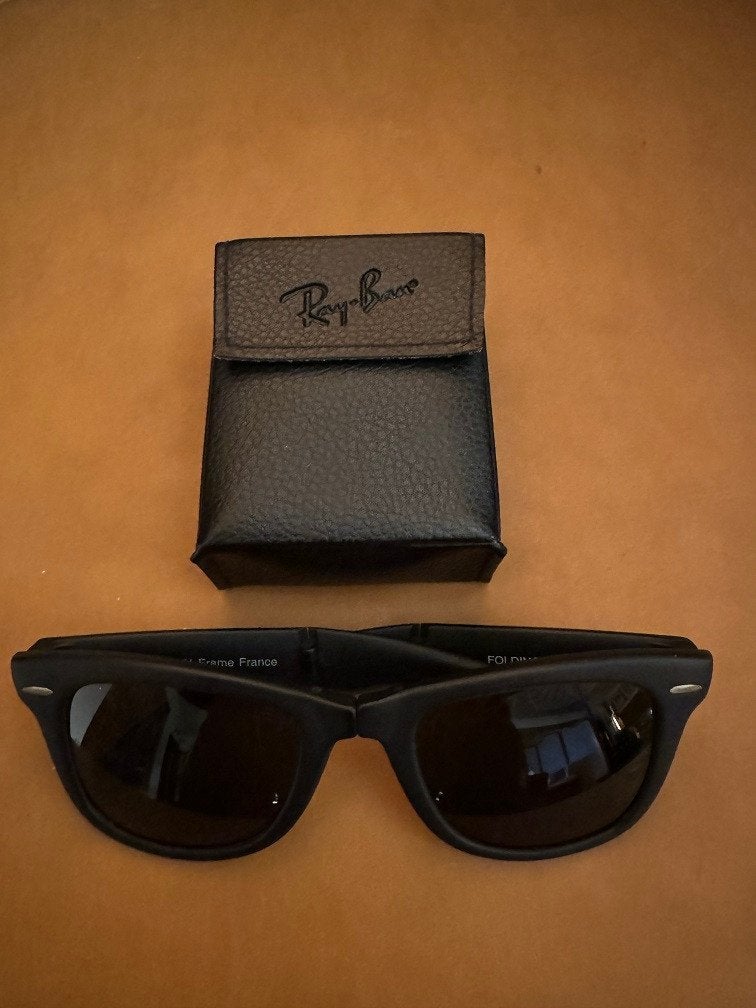 Vintage B&L Ray-Ban folding Wayfarer I zonnebril W0670 W6, Ray-Ban USA, Zonnebril, Zwart, Ophalen of Verzenden