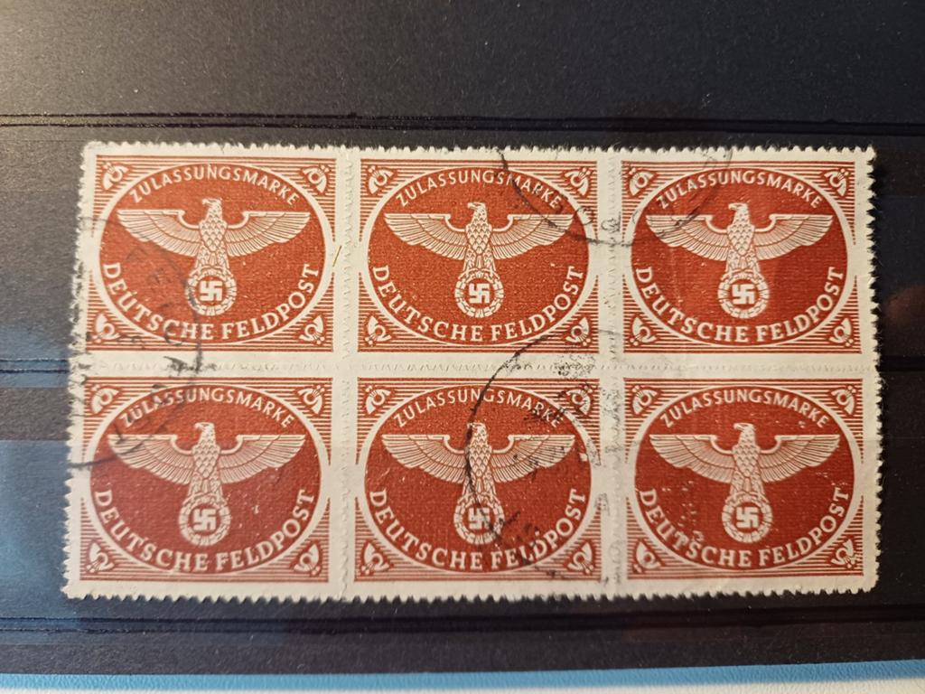 Deutsches Reich Feldpostmarken 2 gestempeld, Ophalen of Verzenden, Nederland