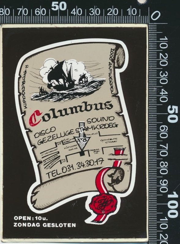 Sticker: Columbus - Antwerpen, Ophalen of Verzenden, Zo goed als nieuw, Bedrijf of Vereniging