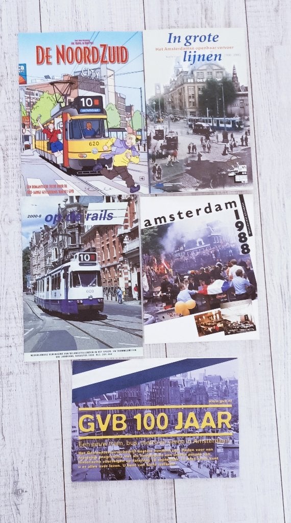 Tram in Amsterdam, Ophalen of Verzenden, Zo goed als nieuw, Tram, Kaart of Prent