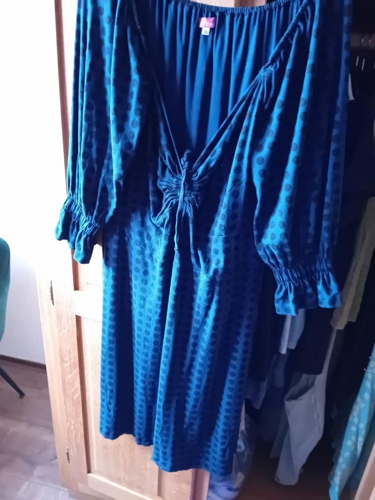 Tante Betsy jurken, Blauw, Maat 46/48 (XL) of groter, Ophalen of Verzenden, Zo goed als nieuw
