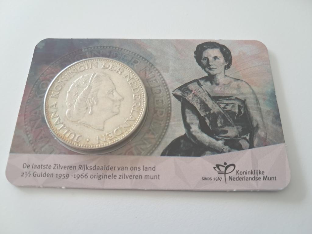 COINCARD DE LAATSTE ZILVEREN RIJKSDAALDER 1963, Postzegels en Munten, Munten | Nederland, Ophalen of Verzenden, Koningin Juliana