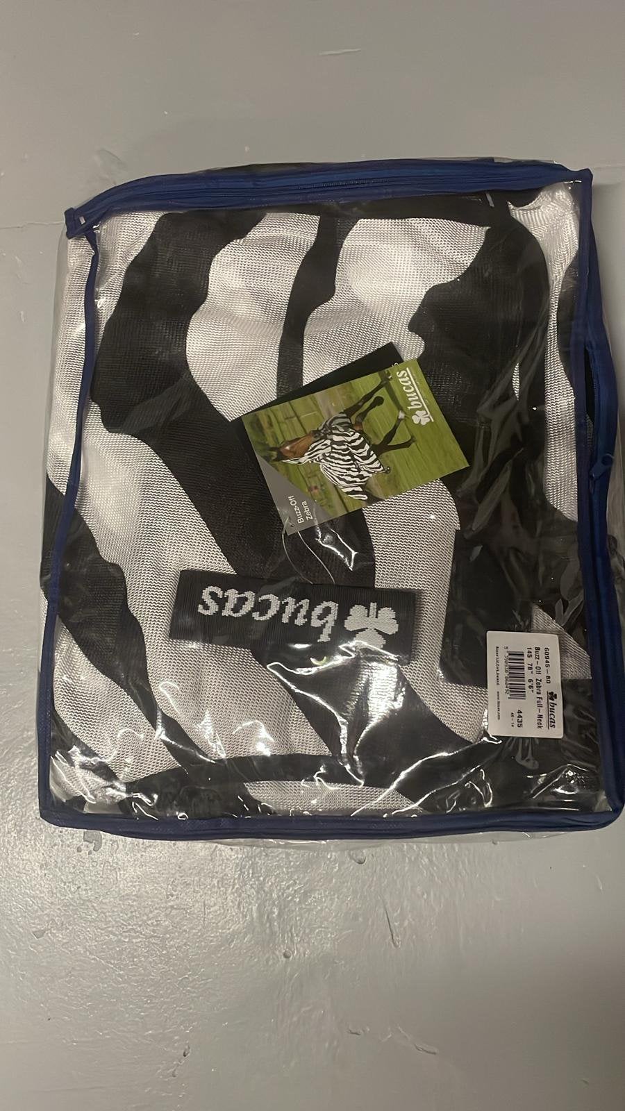 NIEUWE Bucas Buzz Off Zebra F/N vliegendeken met hals, Dieren en Toebehoren, Ophalen of Verzenden, Nieuw, Vliegendeken, Bucas