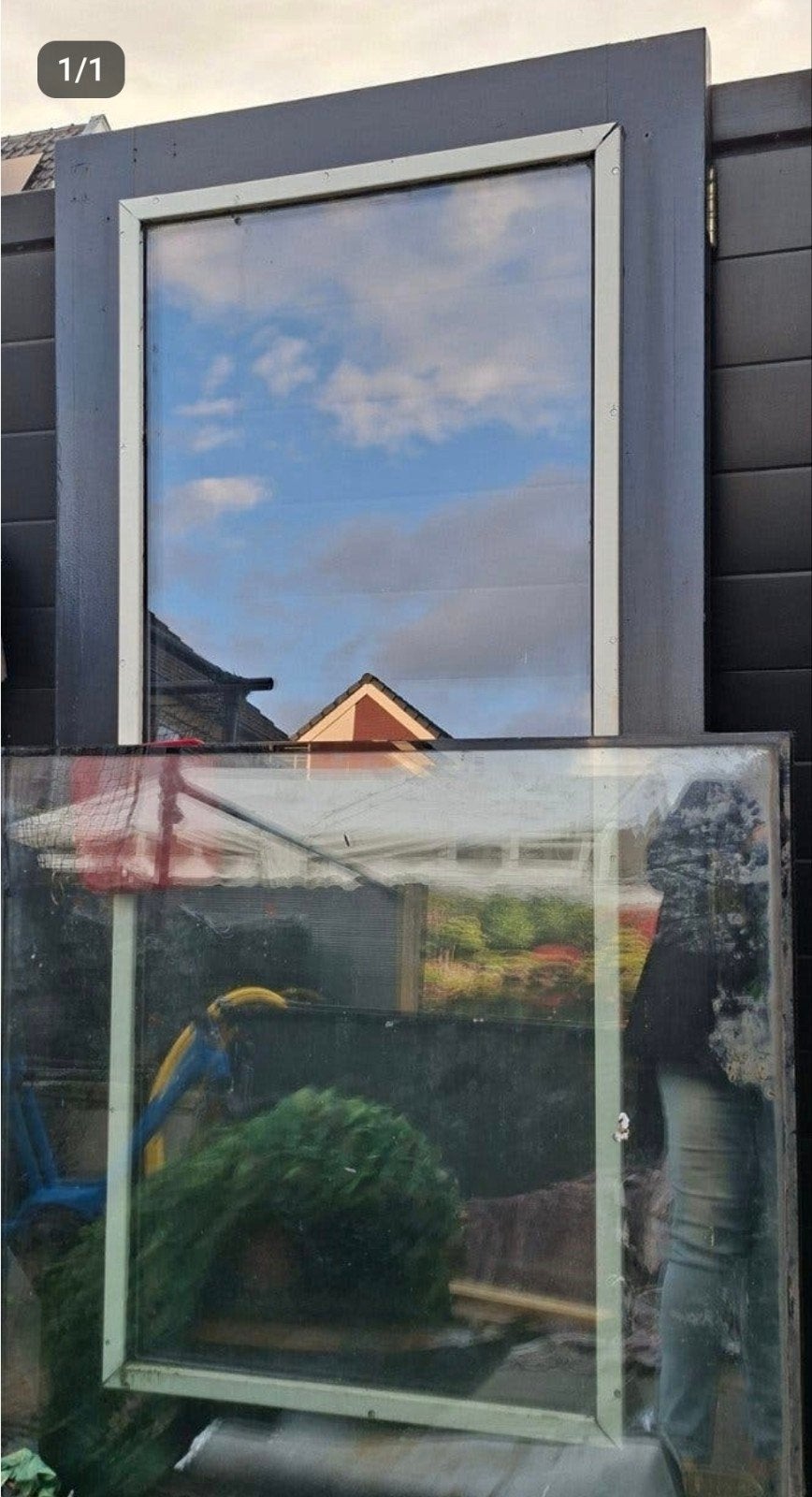 Hardhouten deur met geluiddempend glas, Ophalen, Gebruikt, 80 tot 100 cm, Buitendeur