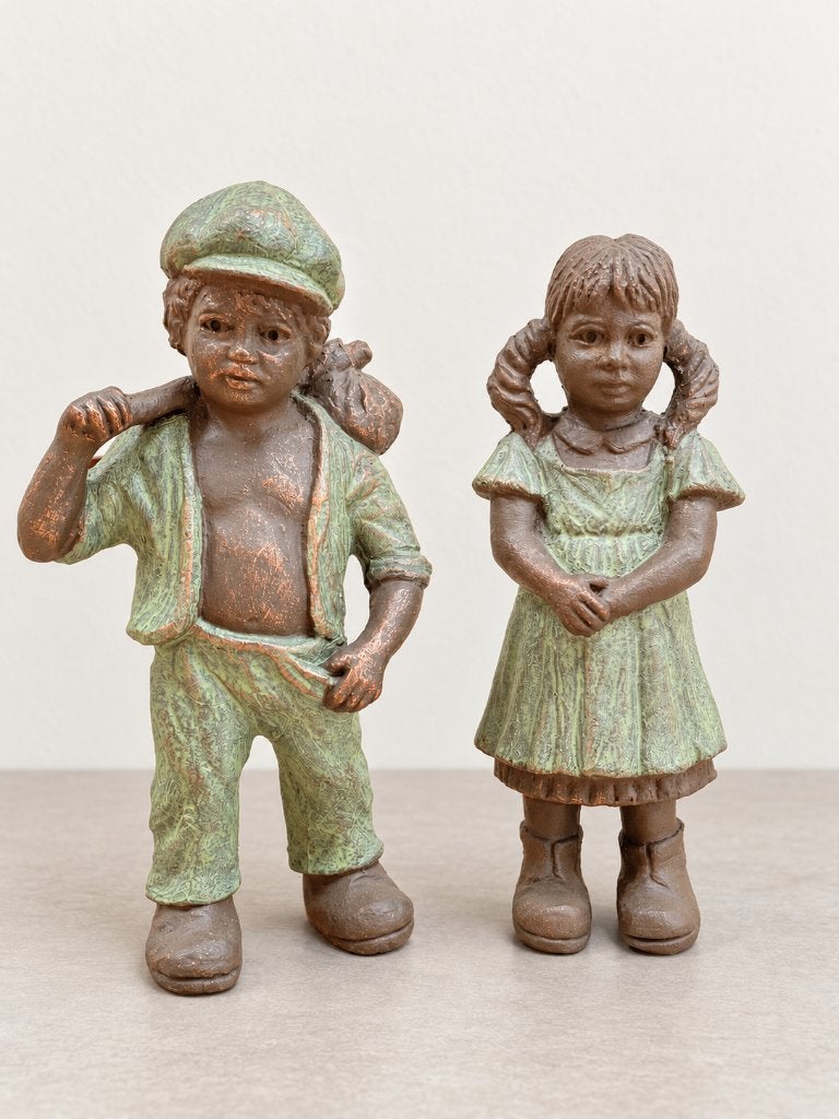 Geert Kunen beeldjes, Ophalen, Groep mensen, 20 - 50 cm, Steen of Keramiek