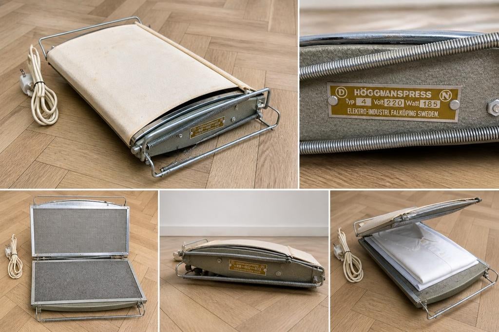 Vintage Höggmanspress Strijkpers - Kabel moet vervangen, Ophalen of Verzenden, Gebruikt, Strijkijzer met snoer