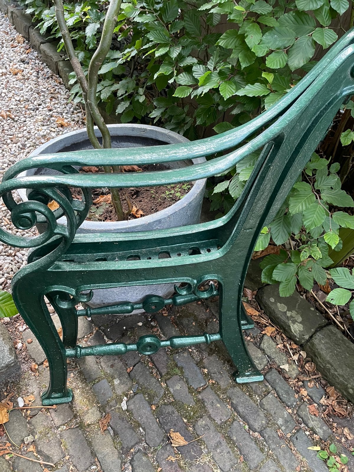 Gietijzeren onderstel tuinbank, Ophalen, Gebruikt, Metaal